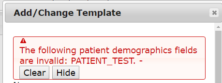 Add change template error message for unsupported demographic fields
